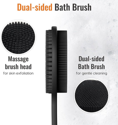 Long Handle Silicone Bath Brush for Back Scrubbing